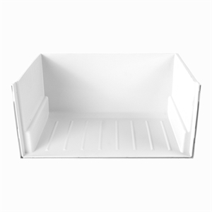 Nederste grøntskuffe uden front i køleskab fra Beko, Blomberg og Grundig.